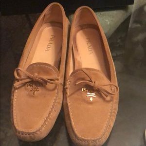 Authentic Prada suede moccasin loafers